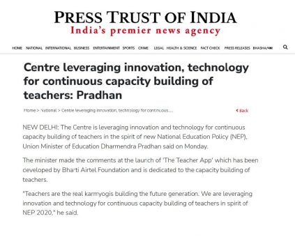 Centre leveraging innovation, technology for continuous capacity building of teachers: Pradhan